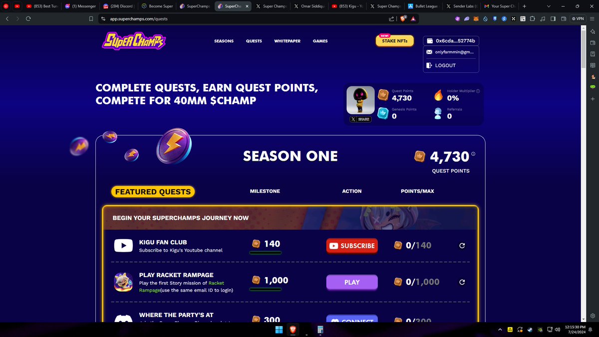 Just finished doin the quest
$CHAMP #YGGxBulletLeague #YGGGAPS6 <a href="/YieldGuild/">Yield Guild Games</a> <a href="/SuperChampsHQ/">Super Champs</a>