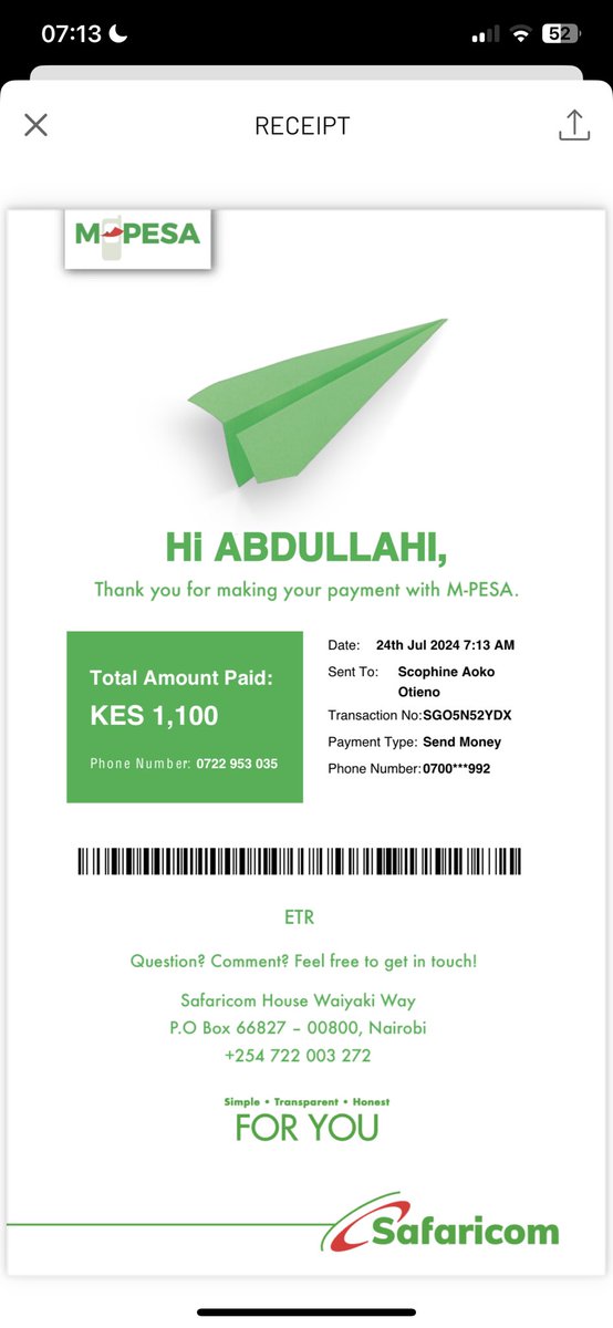 A tweep has sent me 1k

One thousand akasema I share with wale watu wa "Aoko nitumie 200"

Haya, DM upate 200 ya breakfast. Five people