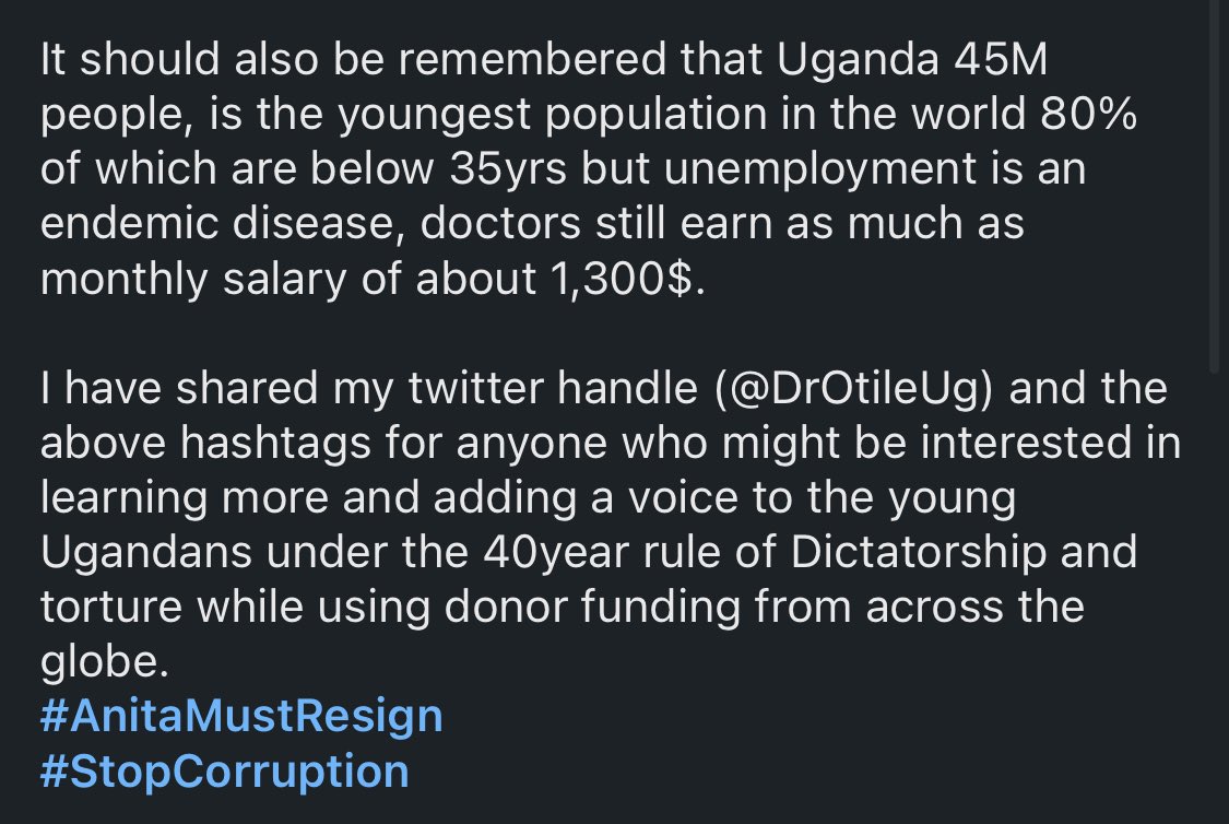 Our message on LinkedIn #AnitaMustResign #StopCorruption
