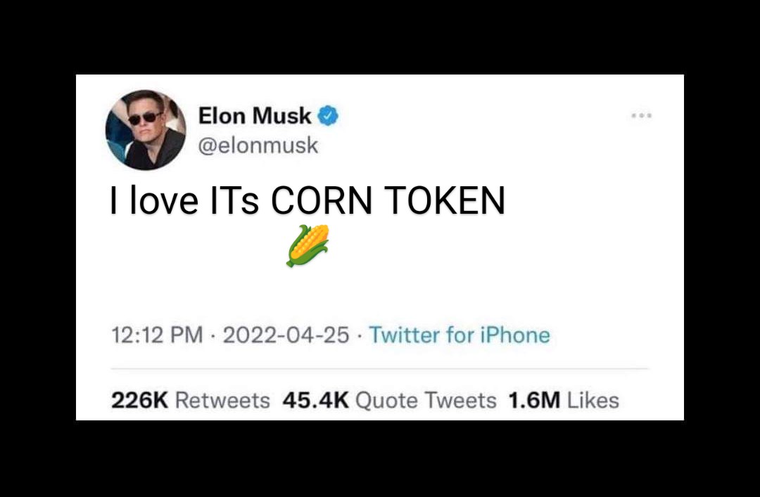 ITS_CORN_TOKEN's tweet photo. One day we will get a tweet by the big man himself π Check out our chart, soon to moon! We're here for the long haul π½π¦πΊ #safecontract #bnb #memetoken #everybodylovescorn #ICN #wenlambo #LFG #ElonMusk2028 @elonmusk https://t.co/4yNyXFCCHe