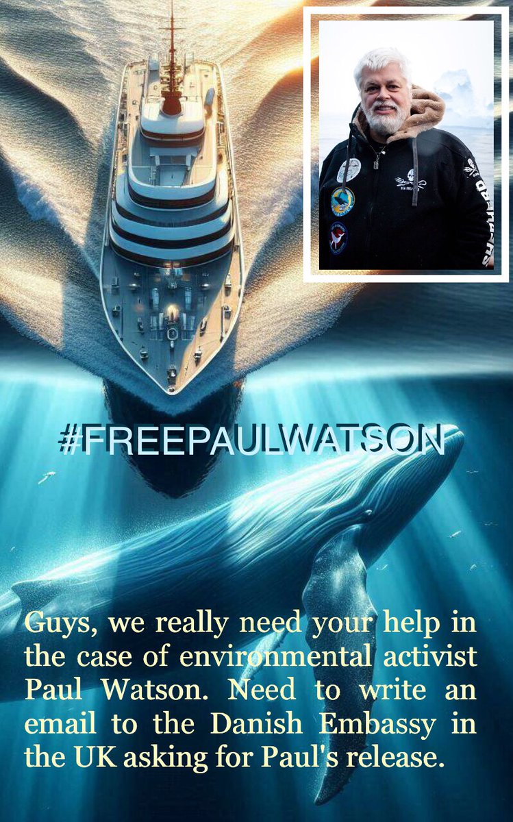 Ino_0m's tweet photo. #FreePaulWatson 🚨

Link to letter:
https://t.co/hYgZtsqGqO

Petition:
https://t.co/IWZTEsUbRo

#🐋 #stopabuseanimals #PaulWatson #Petition #Repost #activist https://t.co/qFVr9t4Yy2