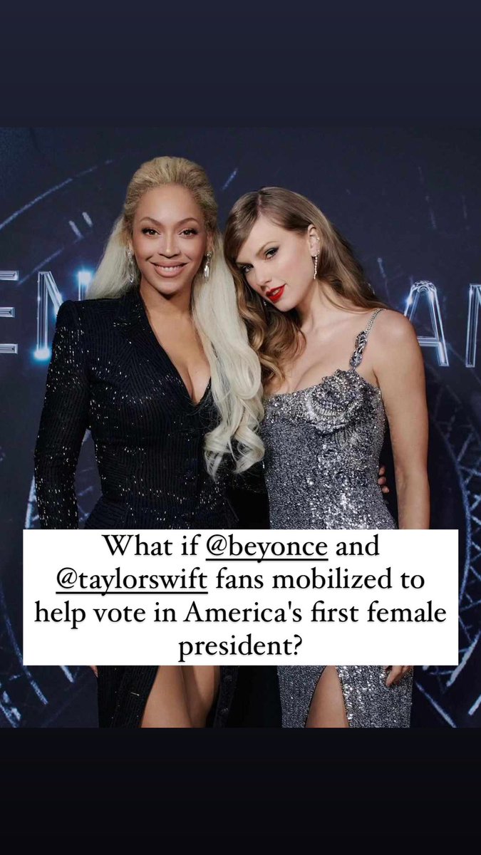 melissagrelo's tweet photo. What if? @Beyonce @taylorswift13 @KamalaHarris https://t.co/oaK4oYZpNR