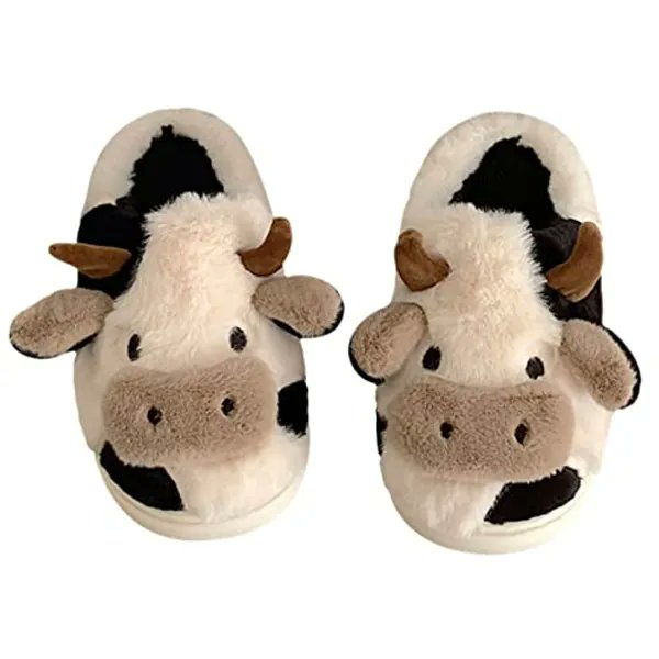 I just received Eagerrich Kawaii Fuzzy Cute Cow Slippers for Women Winter Warm Cozy Animal Fluffy Kawaii