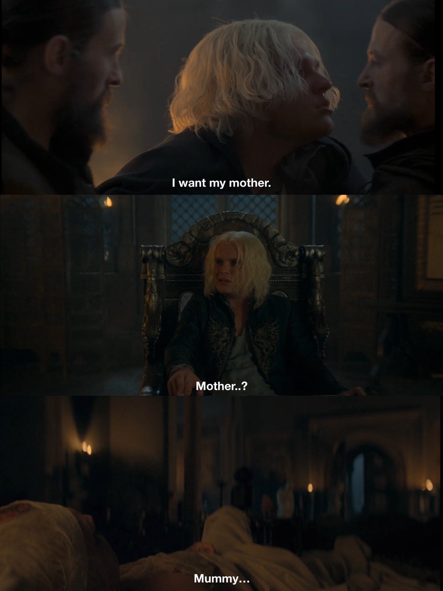 aegon consistently asking for alicent when he’s upset / in distress :(