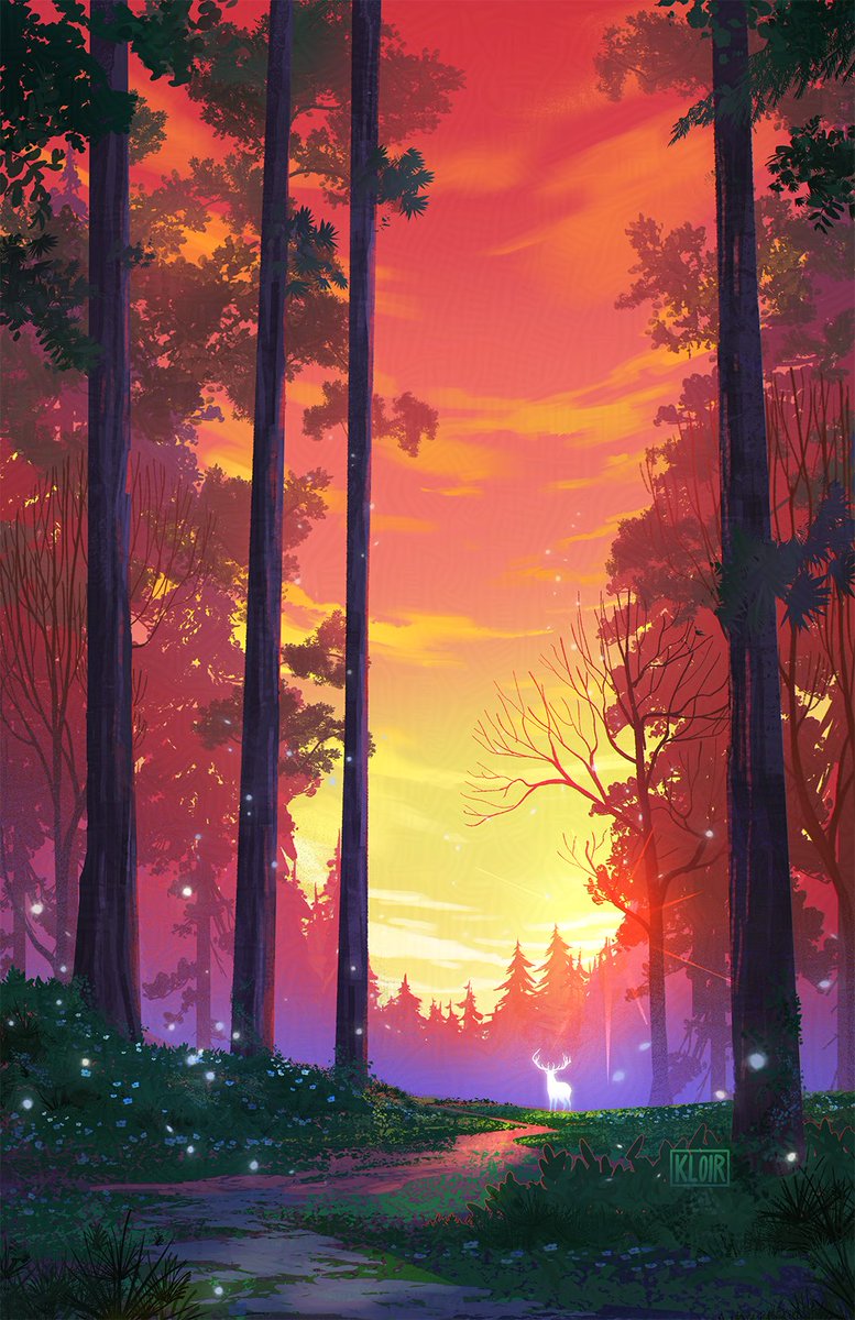 kloirr's tweet image. Sunset stag 🩷