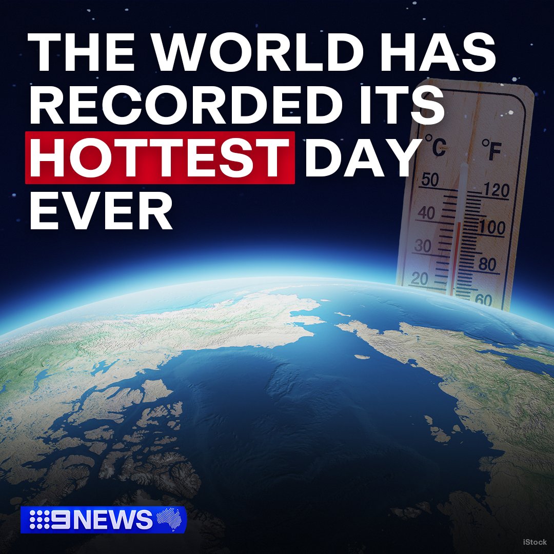 9NewsAUS's tweet image. Sunday was the hottest day recorded in history, according to preliminary data from an agency monitoring temperatures since the mid-1900s. #9News 

DETAILS: 9news.com.au/world/climate-…