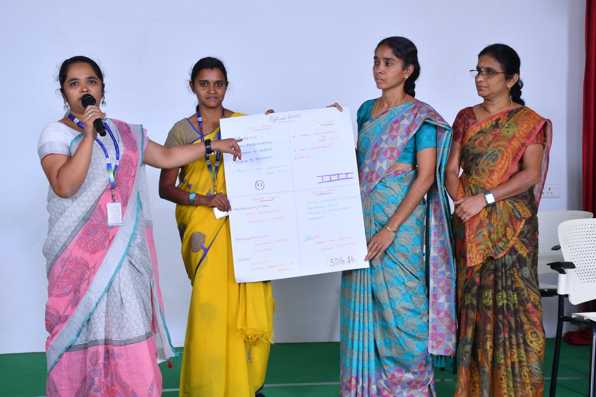 UNODC_ROSA's tweet photo. "Our collective efforts can drive change."

Joining @UNODC's #RiseUp4Peace capacity boosting workshop, 120 educators from 25 public/private/govt schools in Salem (Tamil Nadu) discussed youth vulnerabilities &amp; practical ways to embed peace, lawfulness &amp; integrity in classrooms. https://t.co/uw2u7XZpva