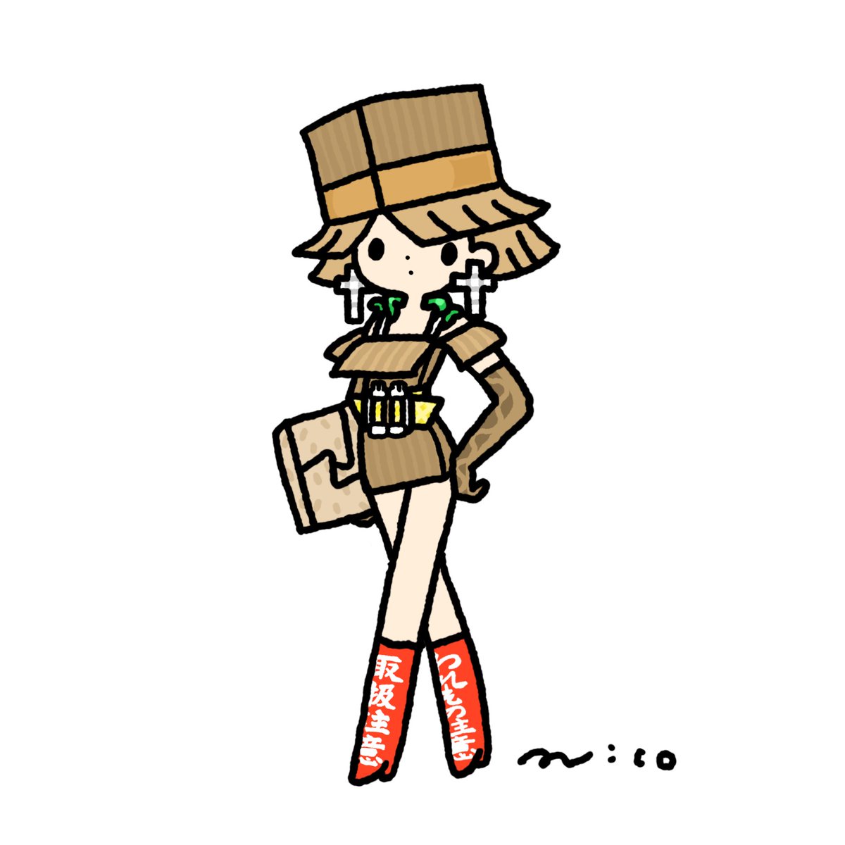 「Cardboard box    #今日は何の日 #ハコの日」|paricoのイラスト
