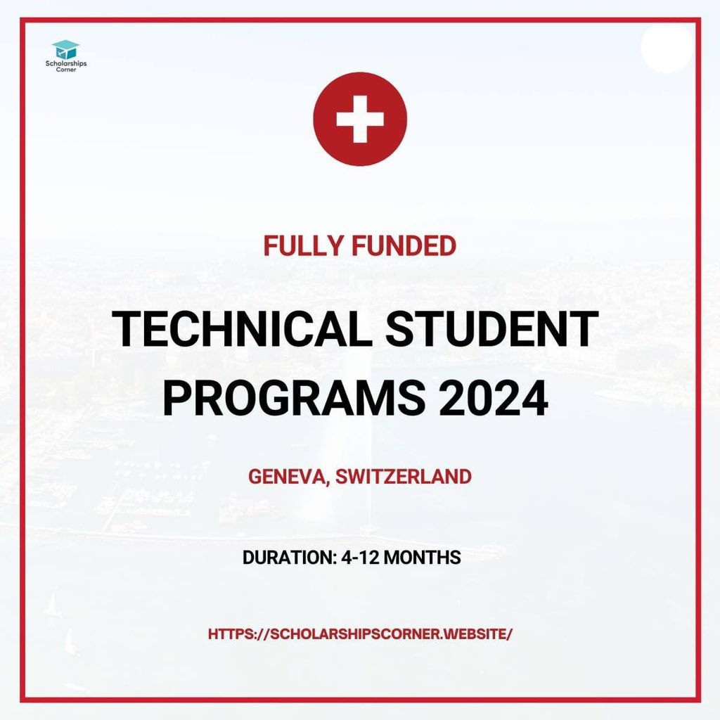 scholar_corner's tweet photo. Technical Student Programs in Switzerland 2024 | Fully Funded

Link: https://t.co/T7WHJRsU73

Deadline: July 29, 2024.

Credit: CERN 

#ScholarshipsCorner #scholarships #internship #Internships2024 #opportunities #opportunity #cerninternship #CERN #switzerland https://t.co/bqYo0VxdAz