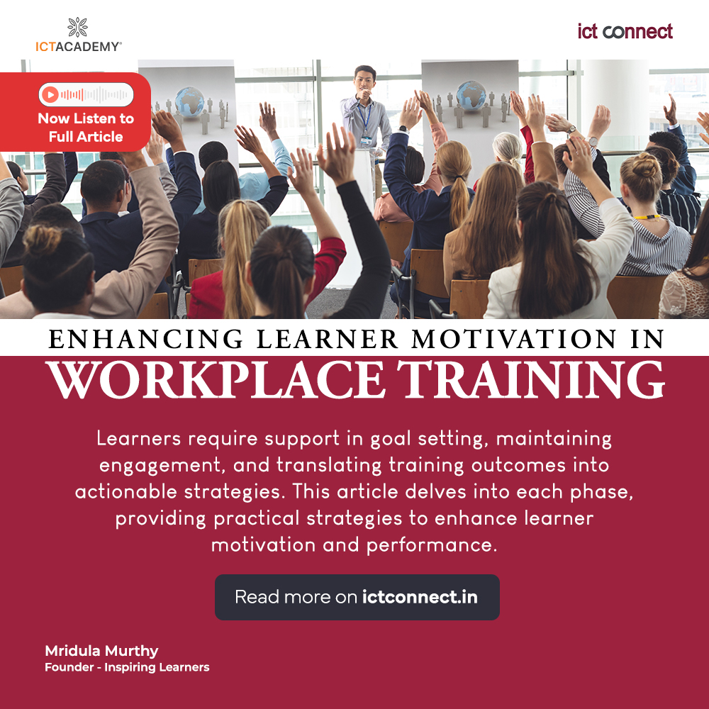 ictacademyindia's tweet photo. Comprehensive Workplace Training Motivation Enhancement

Training tactics that work must take into account the needs of both instructors and students.

Read the full article at
https://t.co/MUocf0KR7E
Author: Mridula Murthy

#ICTAcademy #ICTConnect #ArticleoftheDay #TodaysArticle https://t.co/Eom7oCwShs