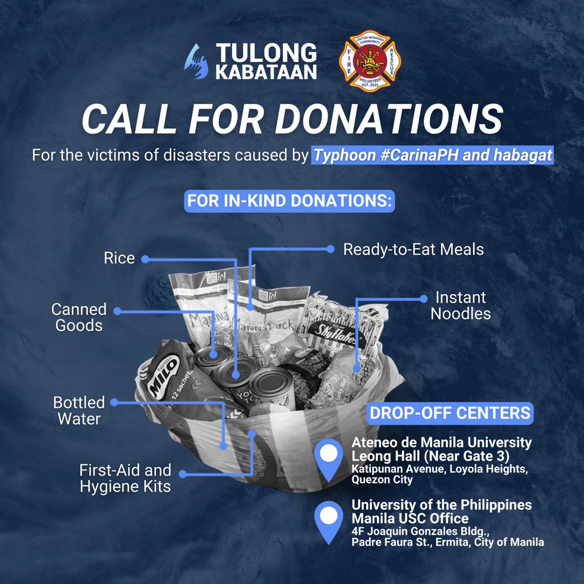 TulongKabataan_'s tweet photo. 🚨 URGENT CALL FOR DONATIONS 🚨

Tulong Kabataan PH Disaster Response Center, Inc., in partnership with United Marikina Community Fire and Rescue Volunteer, calls for your support. https://t.co/bFykNlePK4