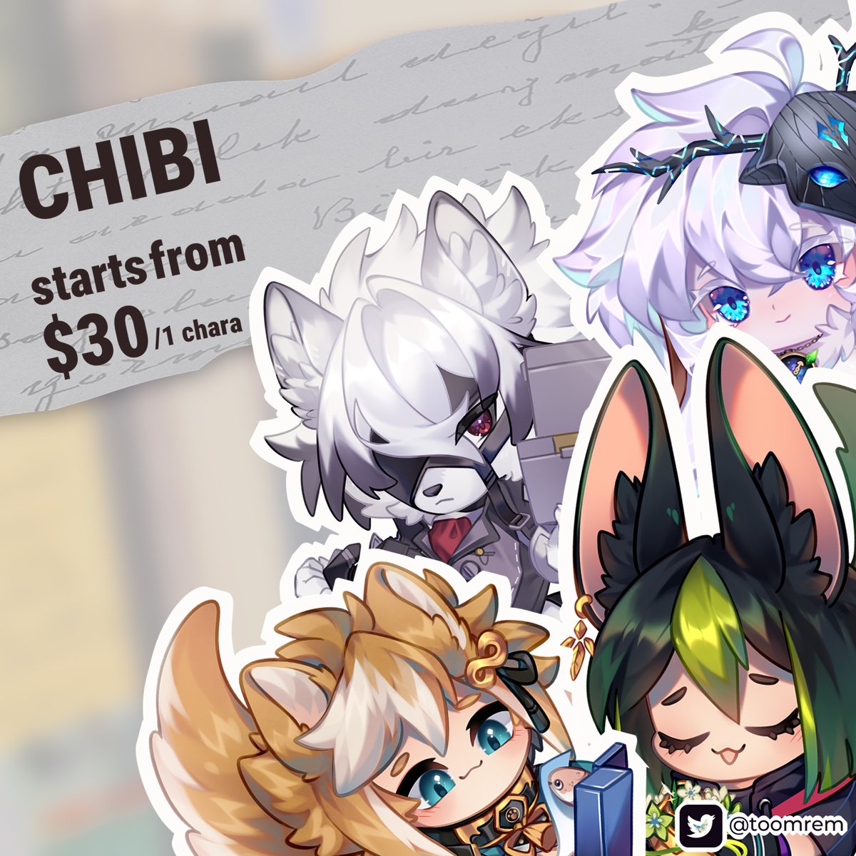 toomrem's tweet photo. Hello! I am accepting Art ℂ⍤mms!~

I would like to present you my sample and price with PROMO atm  >YO) 

Chibi FB starts from $30/chara
Live2D ART Model (no rig)
Bust - $150
Waist - $200
FB - $300

Get your daily supply of Art, dm me if you interested~

#artmoots #ENVtuber https://t.co/LlGTL34PWk