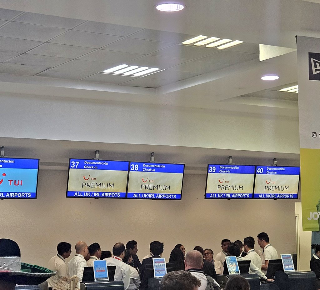 hiscoe12345's tweet photo. @SimonCalder @TUIshambles Even when systems aren't down, you get the same bullshxt from tui 130 mins awiting at check-in while the check-in staff takes selfies and play with each other's hair, then they have 3 meetings leavings customer thinking  WTF is going on. https://t.co/ZSqnpk8G2f