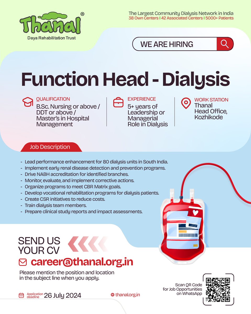 thanalngo's tweet photo. We are hiring: Function Head-Dialysis https://t.co/UPeGFy3bLq