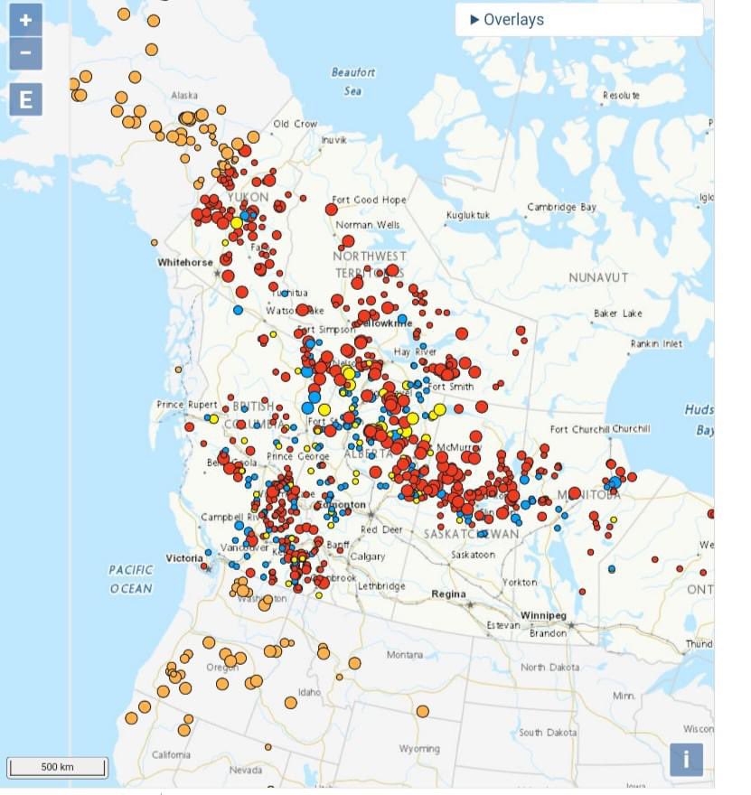 The red dots are wildfires burning out of control. Via prepping NTHE