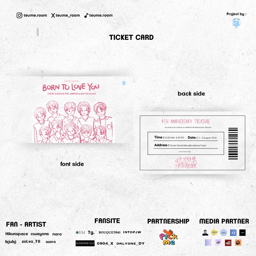 teume_room's tweet photo. ᴘʀᴇᴠɪᴇᴡ ꜰʀᴇᴇʙɪᴇꜱ

hi hi Teume🗯️
yuk buat kalian yang belum beli tiket, secure tiket kalian!! see you all💙

🔗Gensale : Link on Bio
📆3-4 Agustus 2024
📍TIM, Jakarta Pusat

by Teume Room
#Treasure #트레저 #TeumeRoom #ProjectForTreasure #4thAnniversaryTreasure https://t.co/WOis4JWbPT