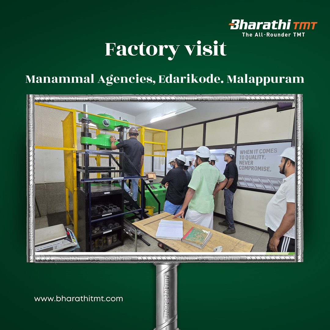 bharathi_tmt's tweet photo. Welcome to the contractors and engineers of Manammal Agencies, Edarikode, Malappuram, to Gasha Steels Pvt Ltd. for an up-close look at our TMT bar manufacturing process. Thank you for visiting us; we hope you gained valuable insights.

#BharathiTMT #RavindraJadeja #AllRounderTMT https://t.co/8khXpGtaCI