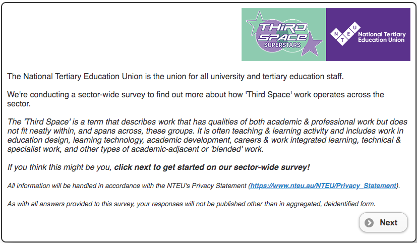 NTEUVictoria's tweet photo. Does your work span across professional and academic roles? Or the grey areas in between?
We'd like to know more about the new and evolving ways of working in our sector. Complete the survey: https://t.co/xWMU9DwBgQ
#HigherEducation #HigherEd @RuthJelley #universities https://t.co/5gYlcLiGzD