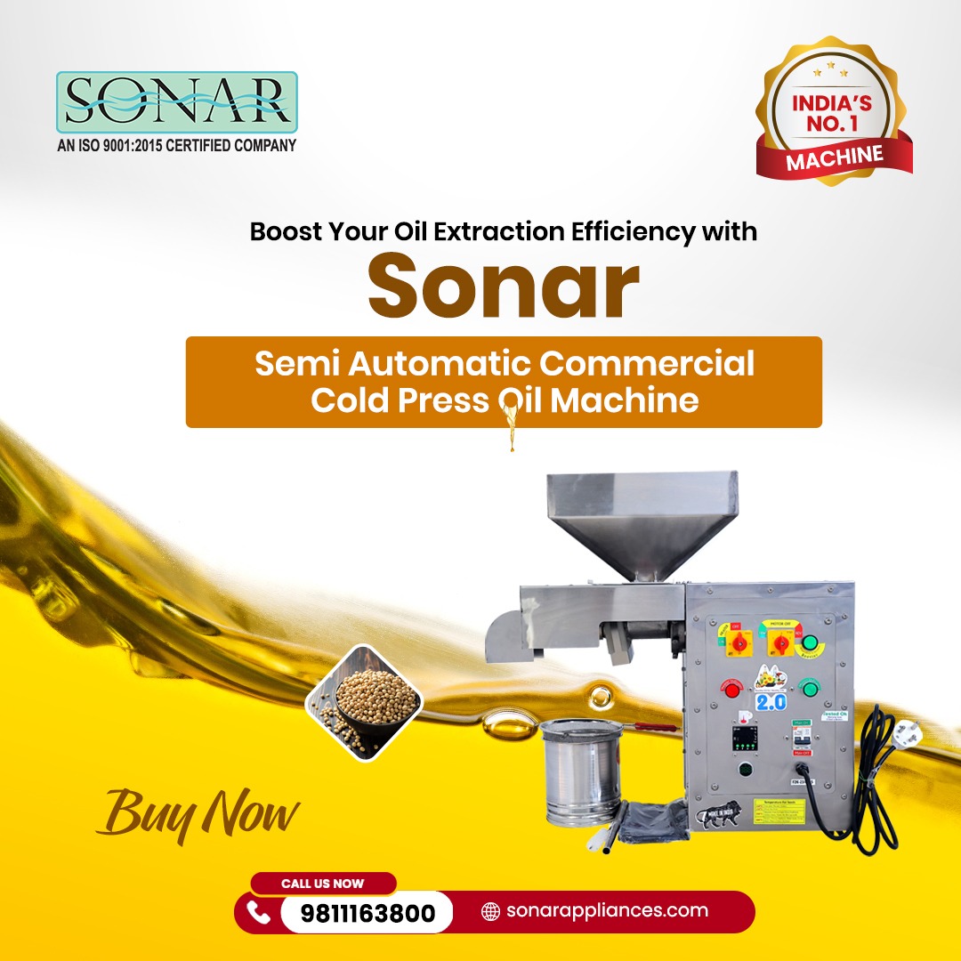 sonarappliances's tweet image. 𝗪𝗲𝗯: sonarappliances.com 
This machine uses the latest sonar technology to extract oil from seeds and nuts with maximum efficiency. 
Follow us: linktr.ee/Sonarappliances
𝗖𝗮𝗹𝗹 𝘂𝘀: 9811163800, +91 9312248787
#SonarAppliances #coldpressoilmachine #freshoil   #oilextract