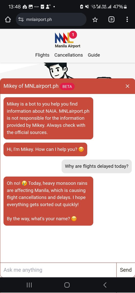 Expect flight delays and cancellations at NAIA today.

Check your flight status at mnlairport.ph before leaving for the airport.

#mnl #naia NAIA Flight Status
