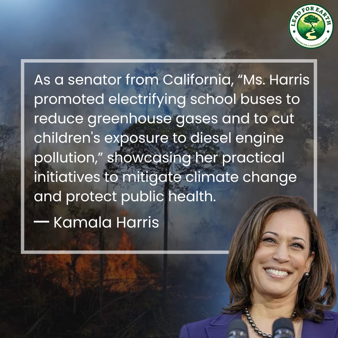 leadforearth's tweet image. Kamala Harris as leader has some strong stands when it comes to climate action and environment justice.
#ClimateAction #environment #environmentjustice