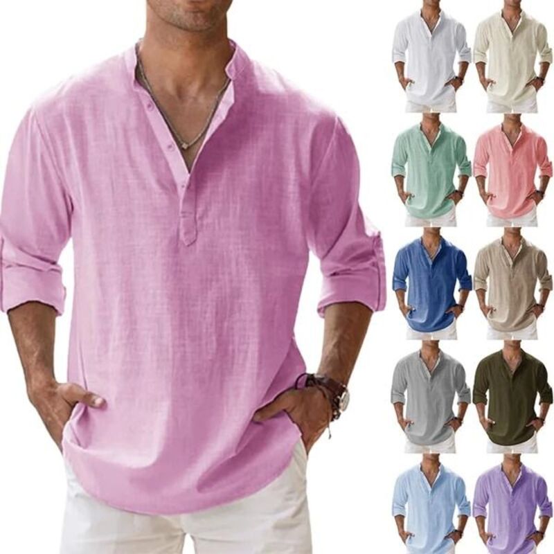🔥A must-have linen shirt for travel, vacation, leisure, weddings, and parties! A total of 10 colors for you to choose from 😎 
Get it 👉fashioniada.com/AD1