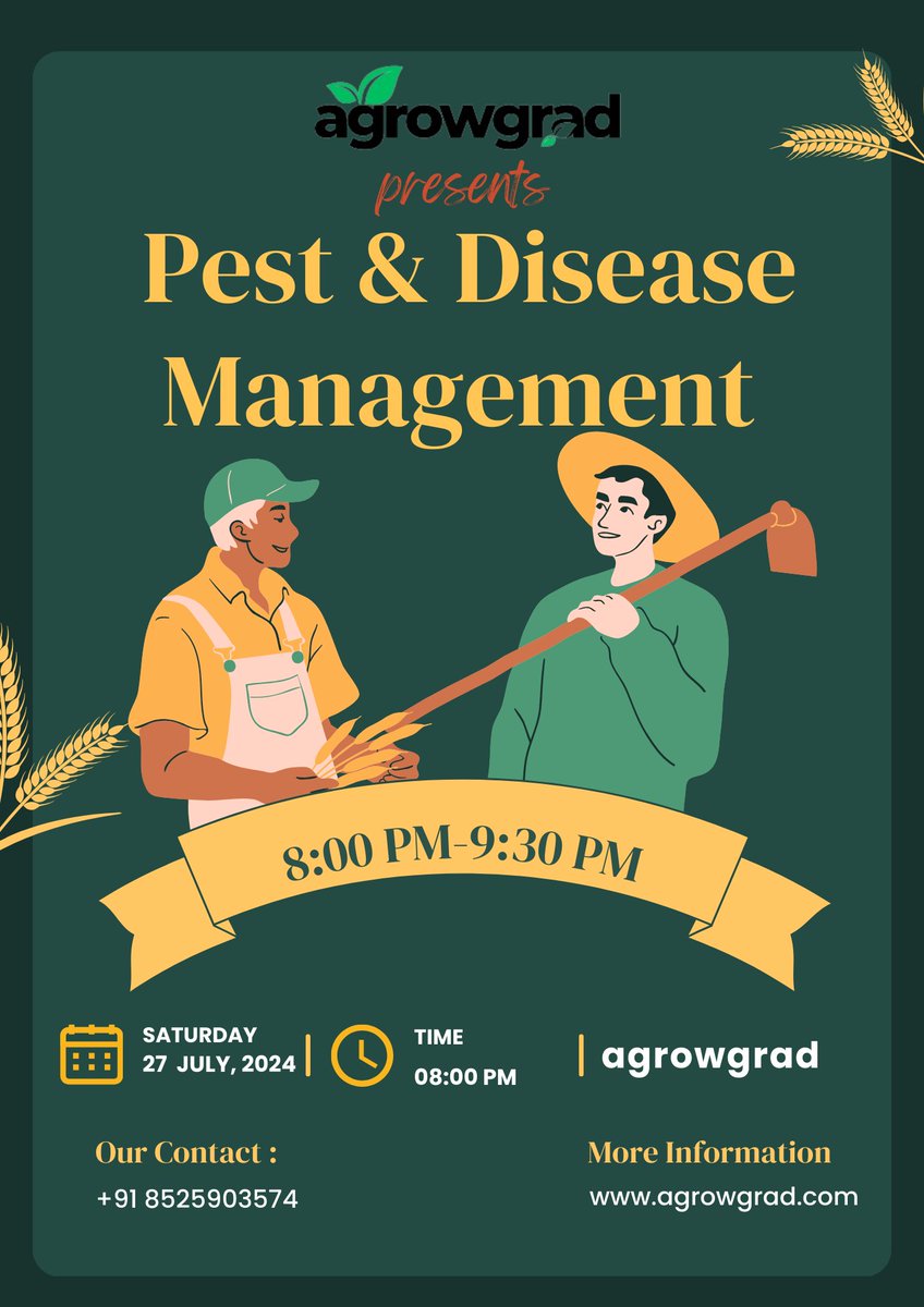 agrowgrad's tweet photo. Don't Miss Out!

Unlock the secrets to mastering Pest and Disease Management in our exclusive webinar this week! 🐛

Learn game changing strategies from top experts to keep your crops thriving.

Spots are limited—register now before it's too late! 🔗 
https://t.co/Ac7t5DNblJ https://t.co/RkJCFU1Lvg