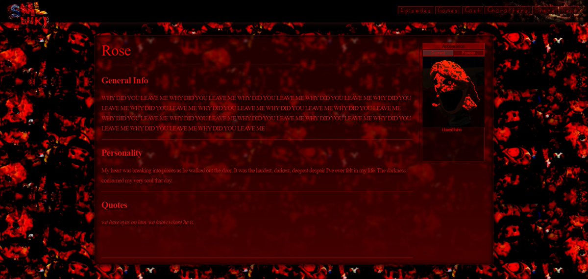 StarbuckSothis's tweet photo. Yknow
I noticed that Rose is completely absent from SMLWiki
Soooooooooooooo...
#sml #smlwiki #smlrose #horror https://t.co/9FG0CXMiXe