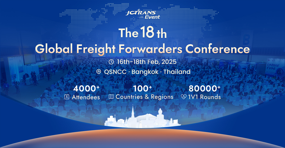 JCtransJCtrans's tweet photo. Get ready for the 18th Global Freight Forwarders Conference by JCtrans Event, coming to Bangkok, in February 2025🌟
Register Now: https://t.co/hGHsUM5ngd
#jctrans #jctransevent #freightforwarders #logisticsnetwork #the18thGlobalFreightForwardersConference #logisticsconference https://t.co/eYbvfTBYCt