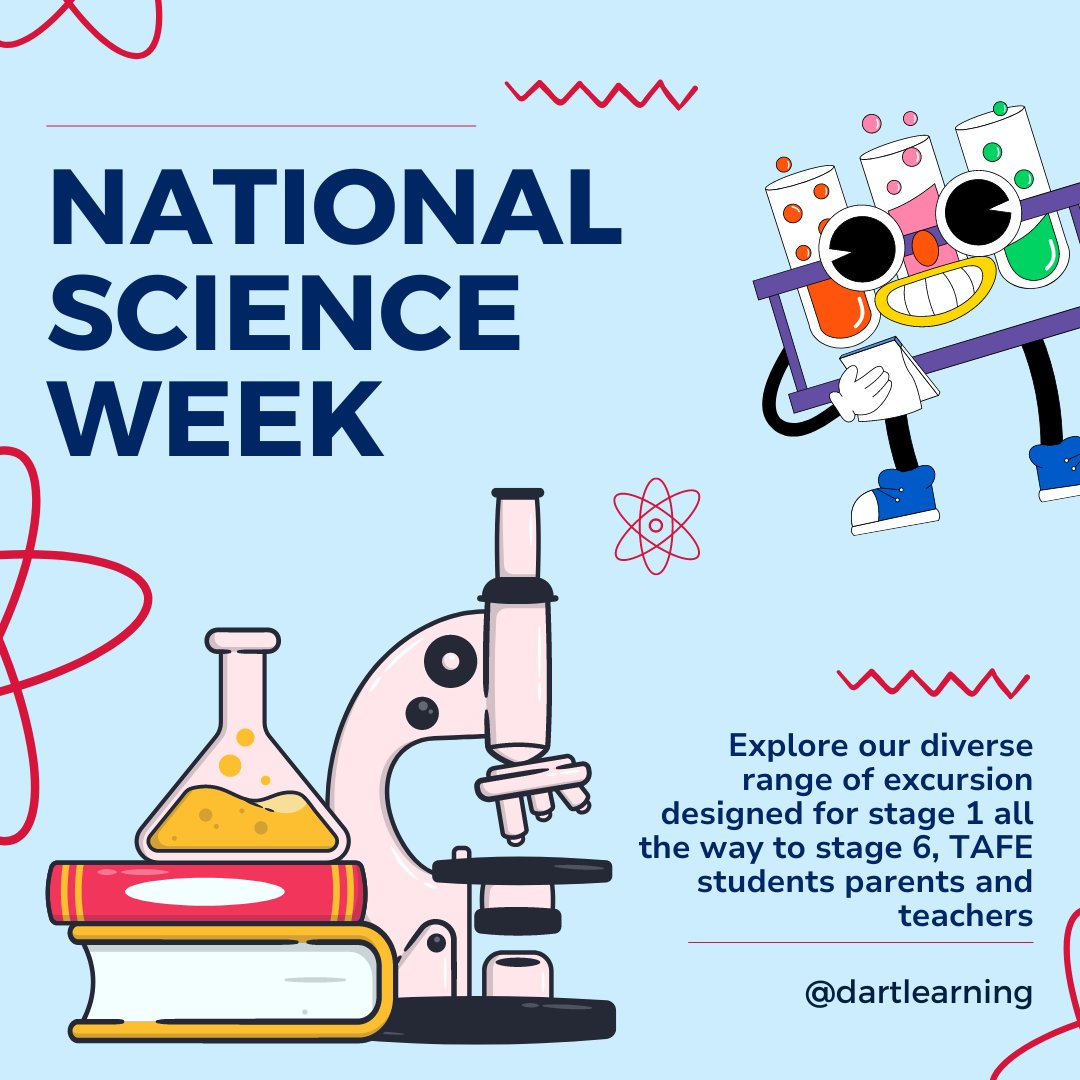 🎯 Celebrate National Science week with these virtual excursions! Perfect for stage 1 to stage 6 students, TAFE students, parents, and teachers! 🌊
Book your spot: dartlearning.org.au/excursions/?tr…

 #DartLearning #VirtualExcursions #NationalScienceWeek #STEMeducation #MarineLife