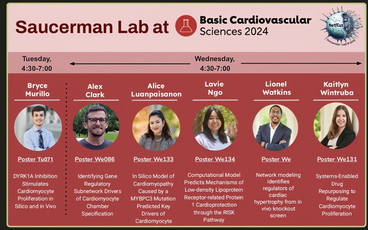 Jeff Saucerman (@jsauce7) on Twitter photo Come meet 6 awesomesauce <a href="/sauce_lab/">Saucerman Group</a> lab members <a href="/AHAMeetings/">AHAMeetings</a> #BCVS2024! Presenting network models and experiments of cardiomyocyte proliferation, hypertrophy, survival, and specification. <a href="/UVABME/">Virginia BME</a> Come meet 6 awesomesauce <a href="/sauce_lab/">Saucerman Group</a> lab members <a href="/AHAMeetings/">AHAMeetings</a> #BCVS2024! Presenting network models and experiments of cardiomyocyte proliferation, hypertrophy, survival, and specification. <a href="/UVABME/">Virginia BME</a>