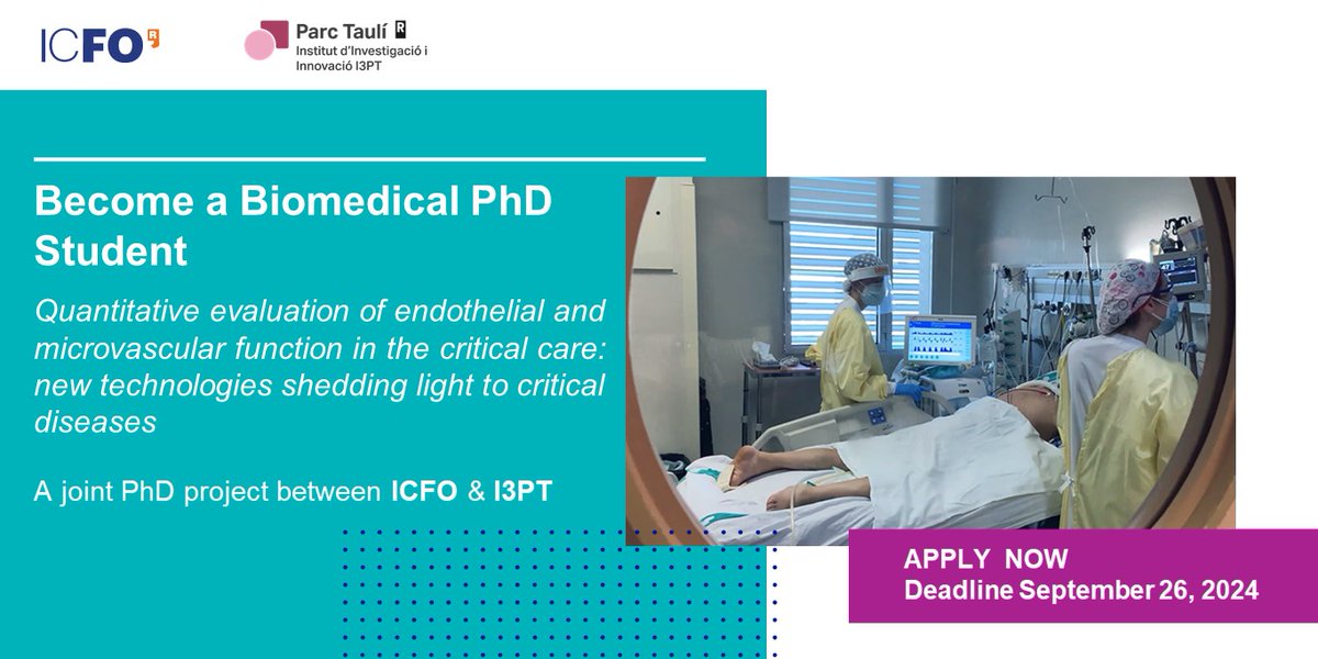 ICFOnians's tweet photo. #PhD positions available within the #FLIGHTPhD program!

A doctoral program focused on intersectoral research training in collaboration with #Industrial &amp; #Clinical Partners.

Become a Biomedical PhD student and join @I3ptT 's project👉https://t.co/TPFu769cfg

#MSCActions https://t.co/VwhOB8BCc8
