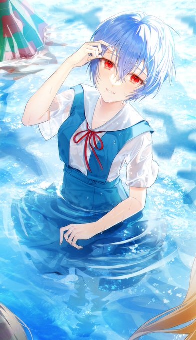 夏らしい絵ということで綾波っ 