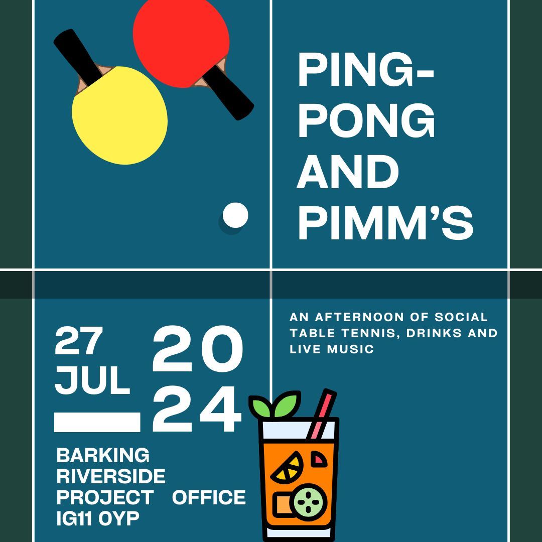 As part of our #SummerMoments programme of events, social table tennis experts <a href="/pongathon/">Pongathon</a> will bring the ultimate Ping-pong and Pimm’s party to Barking Riverside this July. Ticket sale now on. 

Saturday 27 July, 2.00pm – 6.30pm

Book now: eventbrite.co.uk/e/ping-pong-pi…
