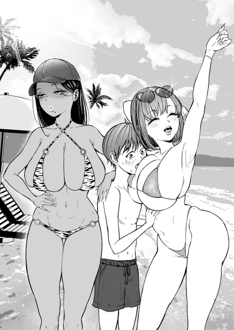 ビーチのツインギャルズ 