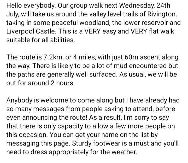 Moors2Mountains's tweet photo. Off out with Bolton Walking and Outdoors Appreciation Society tonight for another full capacity group walk. #boltonwalking #Lancashirewalks #walkinggrouo #groupwalk #horwich @boltonwalking @Blackedgebeers @thebrewery_bar https://t.co/MzEWFvCSYK