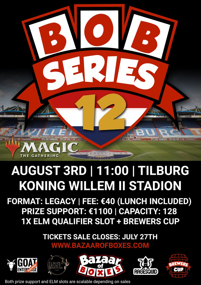 Bazaar of Boxes (@bazaarofboxes) on Twitter photo 3 days remaining 'til the ticket sale for Bazaar of Boxes Series 12 closes! We're currently at 90 players and will receive an additional <a href="/EULegacyMasters/">European Legacy Masters</a> qualifier slot once we reach 100 players!
Get your tickets here:
📦 : bazaarofboxes.com 3 days remaining 'til the ticket sale for Bazaar of Boxes Series 12 closes! We're currently at 90 players and will receive an additional <a href="/EULegacyMasters/">European Legacy Masters</a> qualifier slot once we reach 100 players!
Get your tickets here:
📦 : bazaarofboxes.com