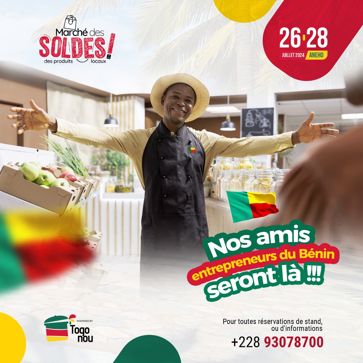 CommuneLacs1's tweet image. 𝑴𝒂𝒓𝒄𝒉é 𝒅𝒆𝒔 𝑺𝒐𝒍𝒅𝒆𝒔 𝒅𝒆𝒔 𝒑𝒓𝒐𝒅𝒖𝒊𝒕𝒔 𝒍𝒐𝒄𝒂𝒖𝒙 🥳
Venez découvrir des produits des entrepreneurs du Togo et du Bénin
Du 26 au 28 juillet 2024 à la Place Acofin non loin de la mairie d'Aneho
Entrée libre et gratuite 🥳
#aneho #lacs1 #local #entrepreneuriat