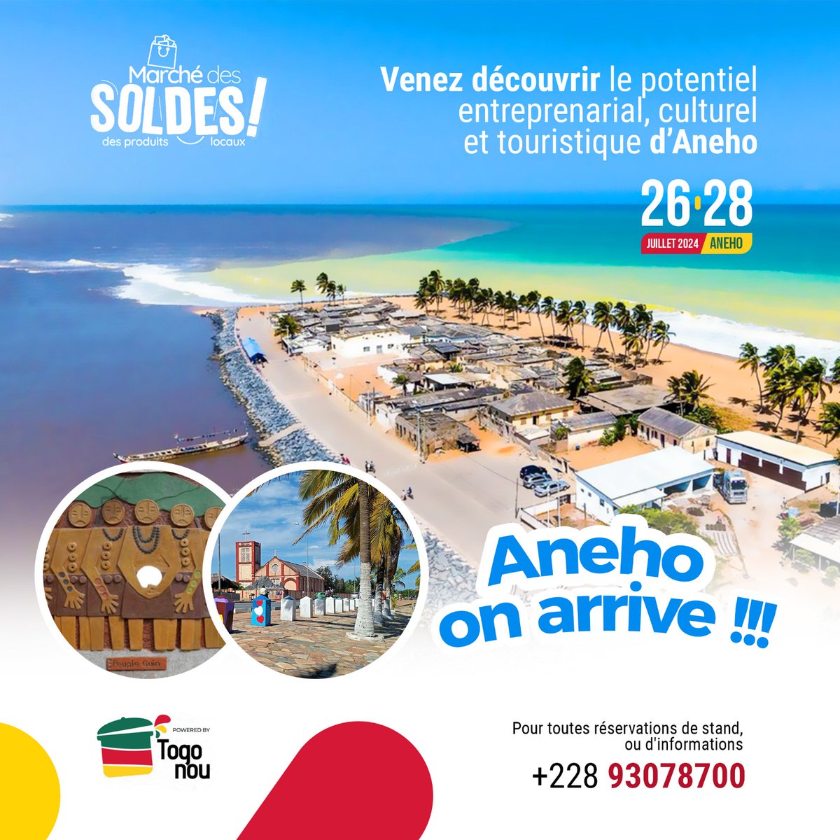 CommuneLacs1's tweet image. 𝑴𝒂𝒓𝒄𝒉é 𝒅𝒆𝒔 𝑺𝒐𝒍𝒅𝒆𝒔 𝒅𝒆𝒔 𝒑𝒓𝒐𝒅𝒖𝒊𝒕𝒔 𝒍𝒐𝒄𝒂𝒖𝒙 🥳
Venez découvrir des produits des entrepreneurs du Togo et du Bénin
Du 26 au 28 juillet 2024 à la Place Acofin non loin de la mairie d'Aneho
Entrée libre et gratuite 🥳
#aneho #lacs1 #local #entrepreneuriat