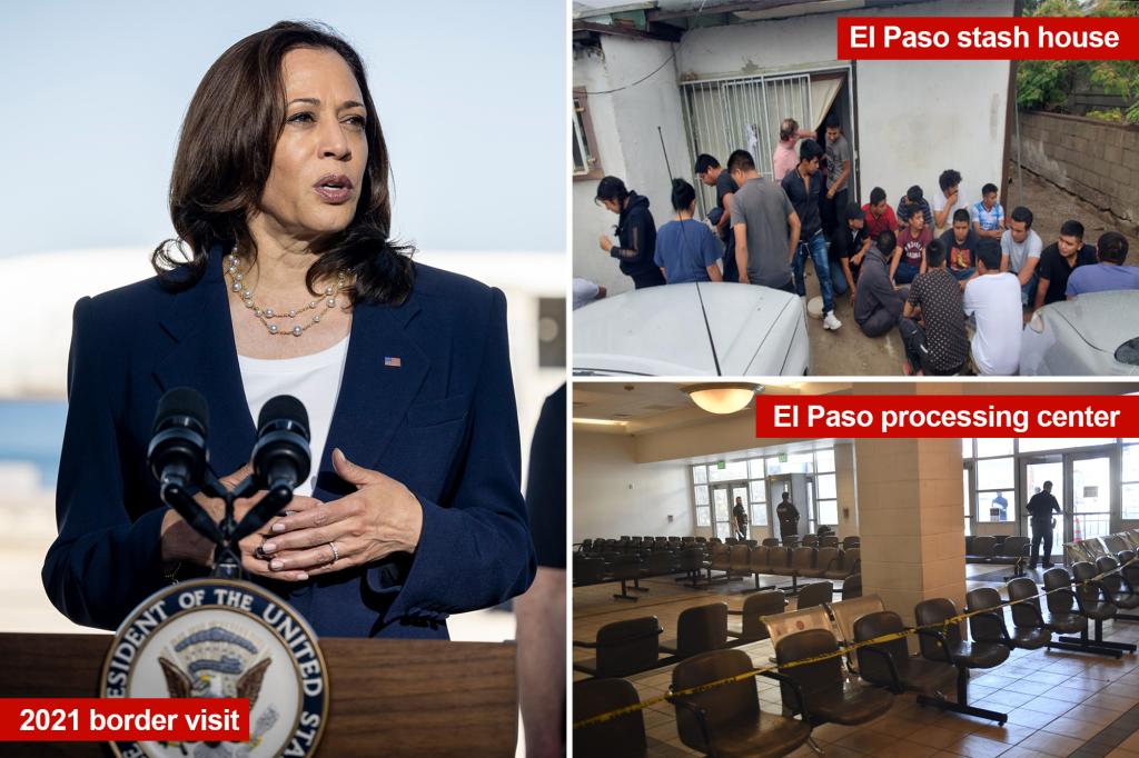 nypost's tweet photo. Federal agents instructed to clear streets of migrants and put on a ‘show’ for ‘border czar’ Kamala Harris’ only trip to border https://t.co/E7KvFvsmWj https://t.co/rFQL0Q711n