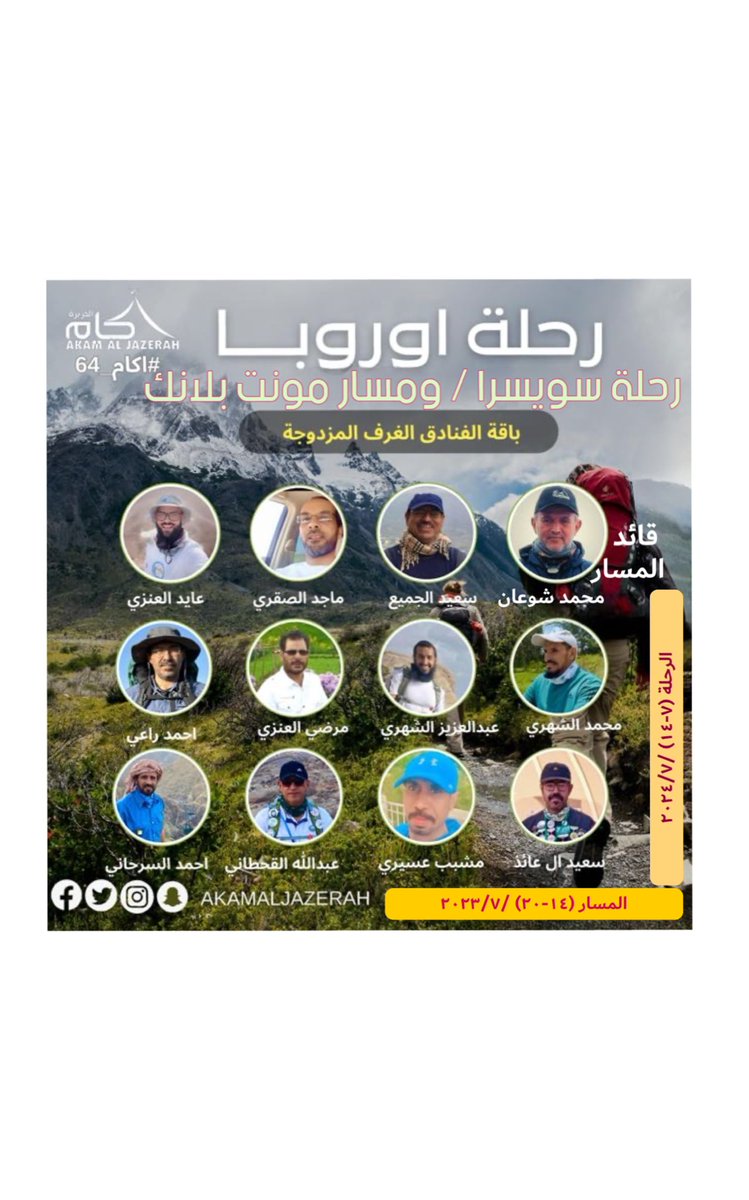 ebraebran's tweet photo. اتمام قيادة مسار دي مونت بلانك . 
تم بحمد الله يوم السبت الماضي الموافق ٢٧-٧-٢٠٢٤ م انهاء مسار دي مونت بلانك المنظم من قبل آكام الجزيرة . بمشاركة ١٢ مغامر . وقد انهى الجميع المسار بكل اقتدار وسلامة ولله الحمد . وتم توزيع شهادات الانجاز على المشاركين .  رن https://t.co/WOIu3ECNVY