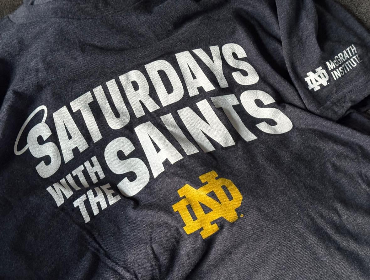 McGrathND's tweet photo. This year’s Saturdays with the Saints swag is designed to be the perfect complement to your @NDFootball plans. More details coming soon! 

#McGrathND | #GoIrish | #SWTS https://t.co/6O2A2OSI0F
