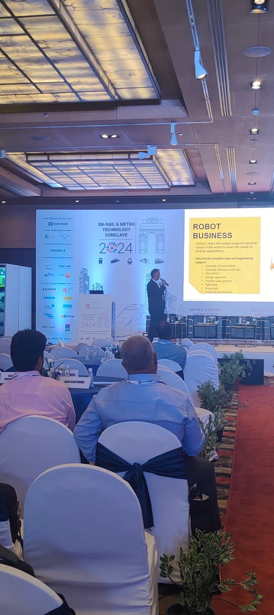RailAnalysis's tweet photo. [Presentation by Industry Experts] Latest Welding Solutions and Automation of manufacturing solutions at The 5th Rail &amp; Metro Technology Conclave 2024, New Delhi 

Presenter: Shri Aman Atreja, Assistant General Manager, Robot Sales NZ, #FanucIndiaPvtLtd

#RMT2024 #railanalysis https://t.co/j6duAaWoAv