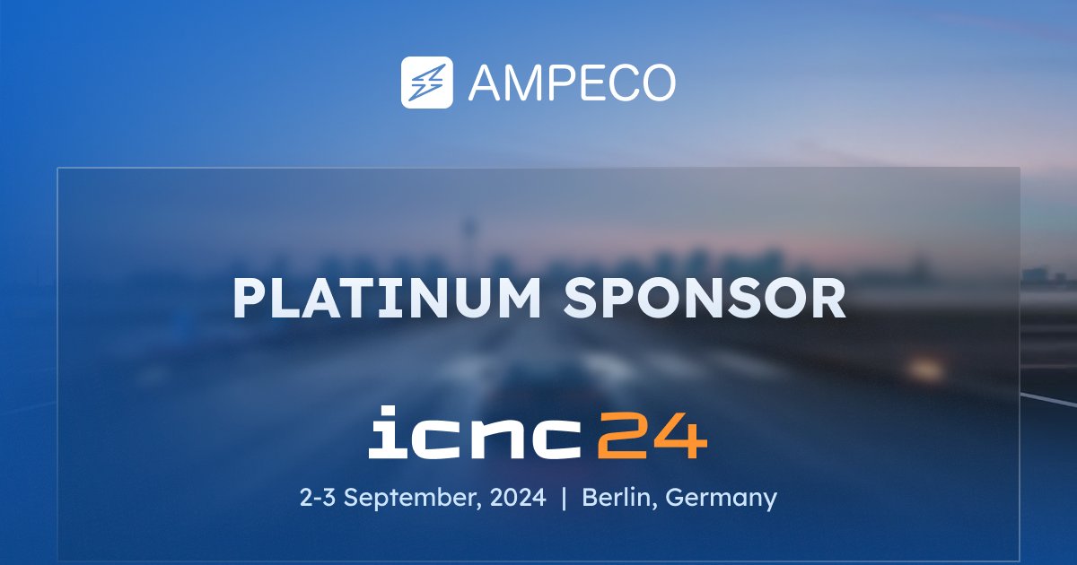 AmpecoGlobal's tweet photo. 📣 AMPECO proudly announces Platinum Sponsorship of the Intercharge Network Conference (ICNC) 2024.
⚡Join us on September 2-3 at the iconic Berlin Tempelhof Airport for this premier global gathering in the EV charging industry. 
🔗 Read more here 👉 https://t.co/gs3KmvY5ip https://t.co/t9lNFbONJa