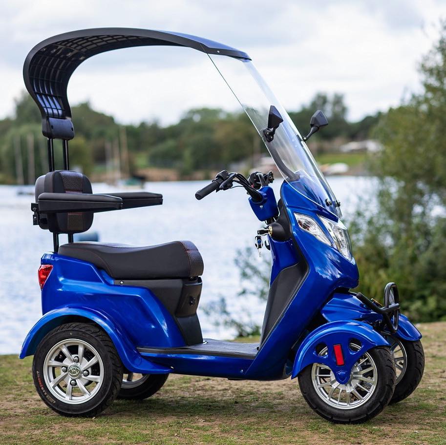 New in the shop: this pretty blue-four wheel scooter is called the GIO Element. It has all the fixings for a comfortable ride for any shape and size. It also comes in orange and each one also has a locking rear trunk box to safely store your belongings. $3,995 each and no tax.