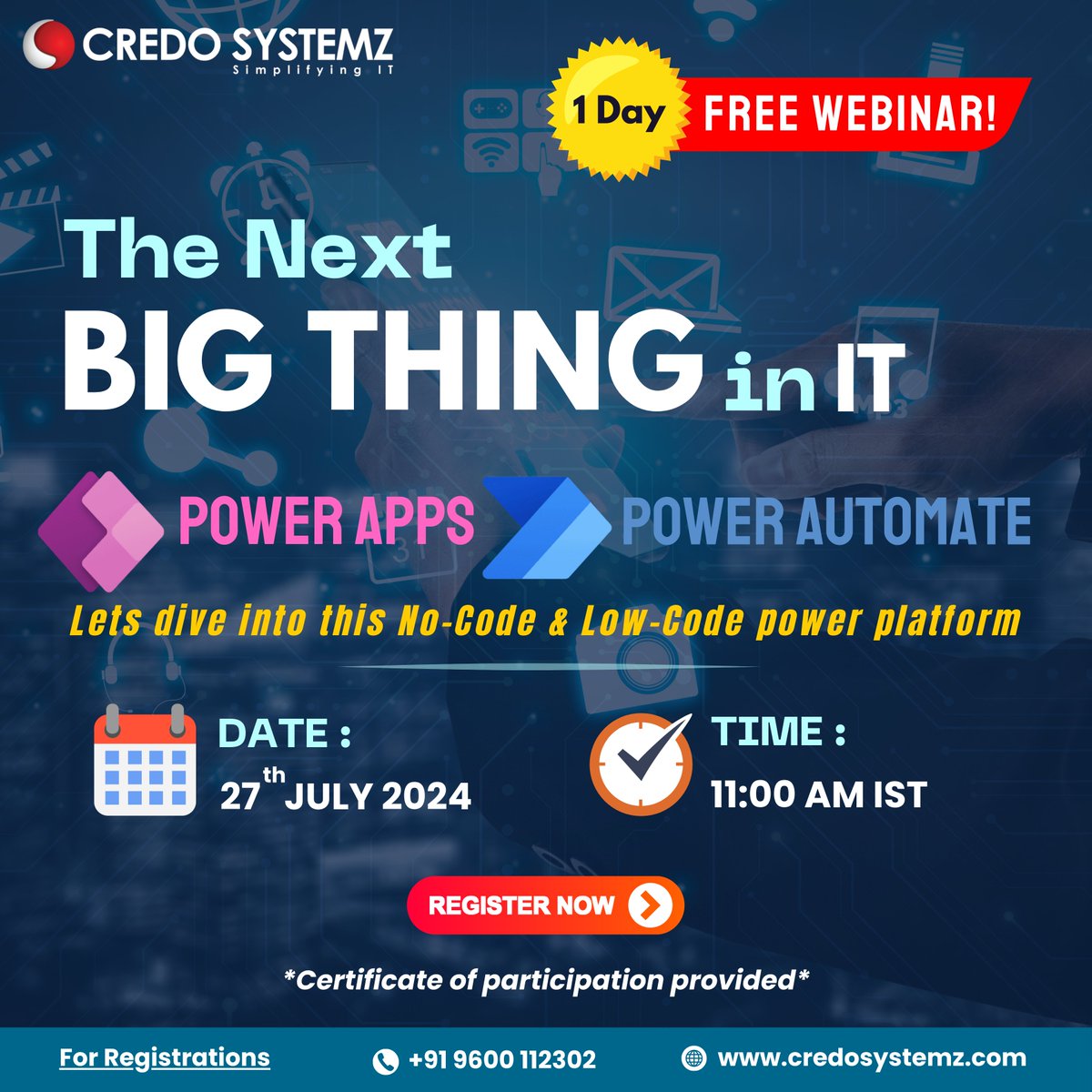 credosystemz's tweet image. 𝗙𝗥𝗘𝗘 !!! 𝗡𝗼 𝗖𝗼𝗱𝗲/𝗟𝗼𝘄 𝗖𝗼𝗱𝗲 𝗣𝗼𝘄𝗲𝗿 𝗣𝗹𝗮𝘁𝗳𝗼𝗿𝗺 𝗪𝗲𝗯𝗶𝗻𝗮𝗿! 🌐

📅 𝗦𝗮𝘃𝗲 𝘁𝗵𝗲 𝗗𝗮𝘁𝗲: 27th July | 🕒 𝗧𝗶𝗺𝗲: 11:00 AM IST | 

WhatsApp group :
chat.whatsapp.com/LPdDO9b2HaTFfj…

#ContinuousLearning #GrowWithTech #NoCode #LowCode #DigitalTransformation