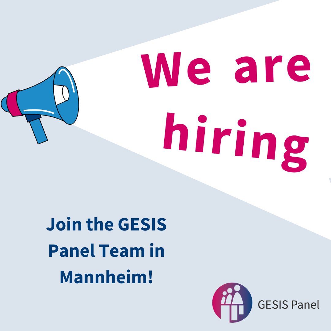 GESIS Panel (@gesis_panel) on Twitter photo Du bist angehende*r Sozialwissenschafter*in und hast SpaĂź an Social Media oder der Datenanalyse? UnterstĂĽtze das GESIS Panel Team als #studentassistant #shk #hiwi in #Mannheim!
hidden-professionals.de/HPv3.Jobs/gesi…
hidden-professionals.de/HPv3.Jobs/gesi…
#studentenjobs #stellenanzeige #stellenangebot #job Du bist angehende*r Sozialwissenschafter*in und hast SpaĂź an Social Media oder der Datenanalyse? UnterstĂĽtze das GESIS Panel Team als #studentassistant #shk #hiwi in #Mannheim!
hidden-professionals.de/HPv3.Jobs/gesi…
hidden-professionals.de/HPv3.Jobs/gesi…
#studentenjobs #stellenanzeige #stellenangebot #job