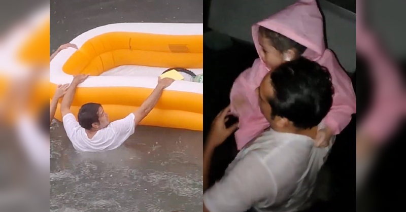 FashionPulis's tweet photo. Gerald Anderson Rescues Stranded Family in Quezon City