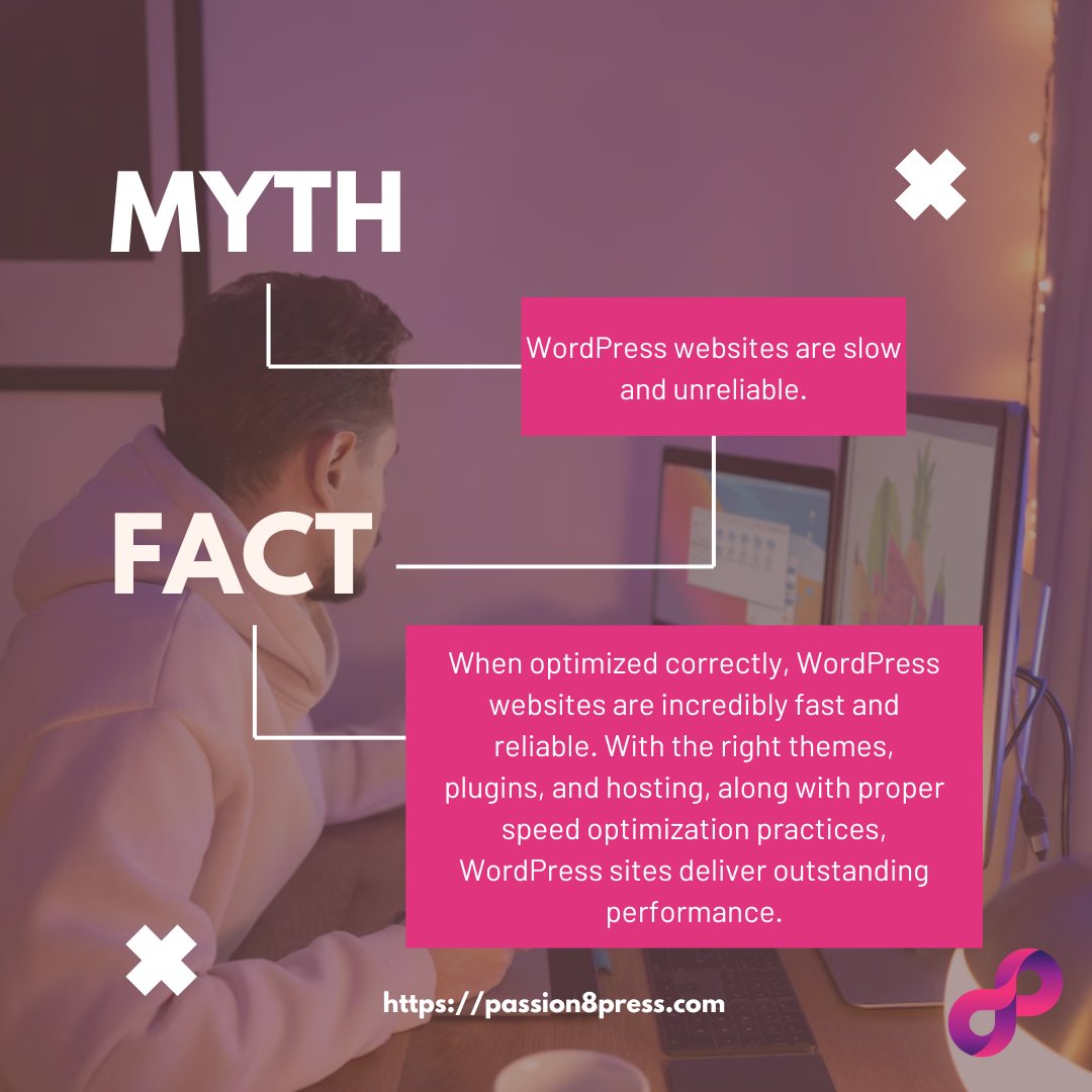 Passion8pressS's tweet photo. Just don't believe the misconceptions!โฃโฃโฃ With the right tweaks, your WordPress site can be lightning-fast and reliable.
Try us and own a highly engaging WordPress website Yourself!
Visit https://t.co/Iquhn2z1gu now!
#wordpressmyths #websiteoptimization #techfacts #webtips https://t.co/Cr2e79ZRan