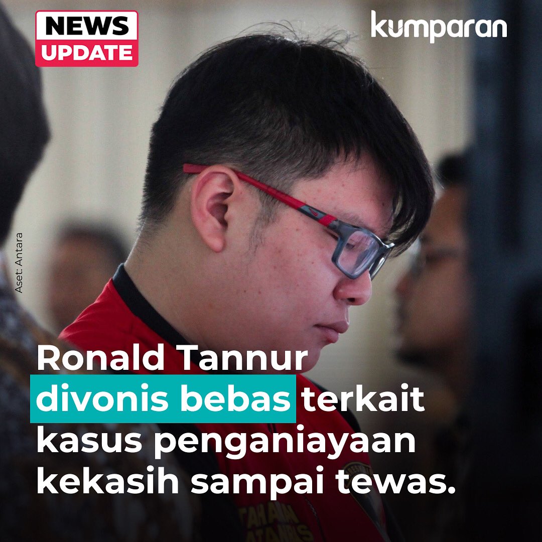 Gregorius Ronald Tannur yang didakwa menganiaya kekasihnya, Dini Sera Afrianti (26), hingga tewas, divonis bebas. #newsupdate #update #news #oneliner bit.ly/4cR8qTv